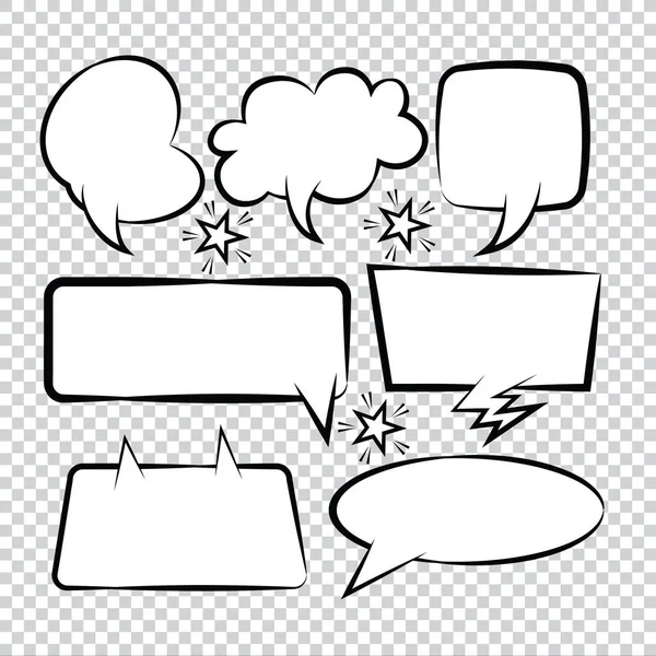 Comic Bubble Speech Balloons Speech Cartoon Speechvector — Stock Vector