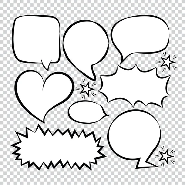 Comic Bubble Speech Balloons Speech Cartoon Speechvector — Stock Vector