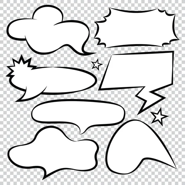 Comic Bubble Speech Balloons Speech Cartoon Speech Vector Set — Stock Vector