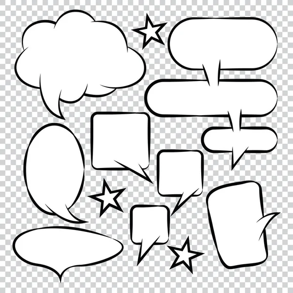 Comic Bubble Speech Luftballons Speech Cartoon Speech Vector — Stockvektor