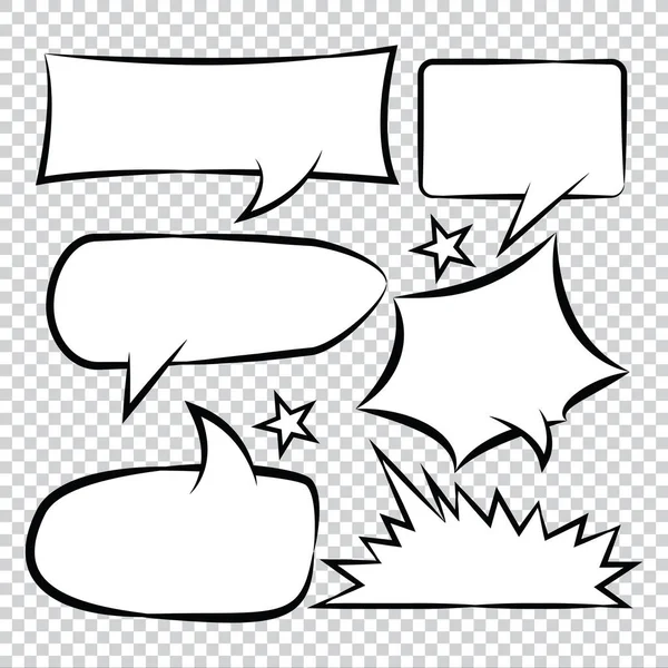 Comic Bubble Speech Balloons Speech Cartoon Speech Vector — Stock Vector