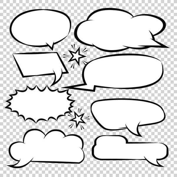 Comic Bubble Speech Balloons Speech Cartoon Speech Vector — Stock Vector