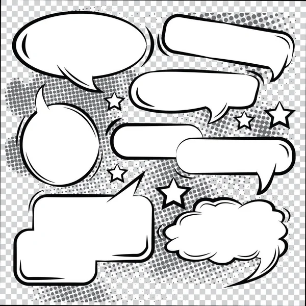 Comic Bubble Speech Luftballons Speech Cartoon Speech Vector Set — Stockvektor
