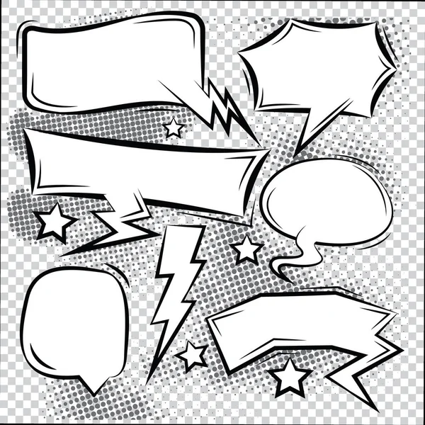 Comic Bubble Speech Balloons Speech Cartoon Speech Vector Set — стоковый вектор