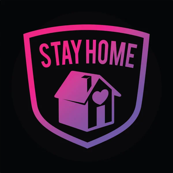 Stay Home Social Distancing Concetto Segno Icona Logo Stop Covid — Vettoriale Stock