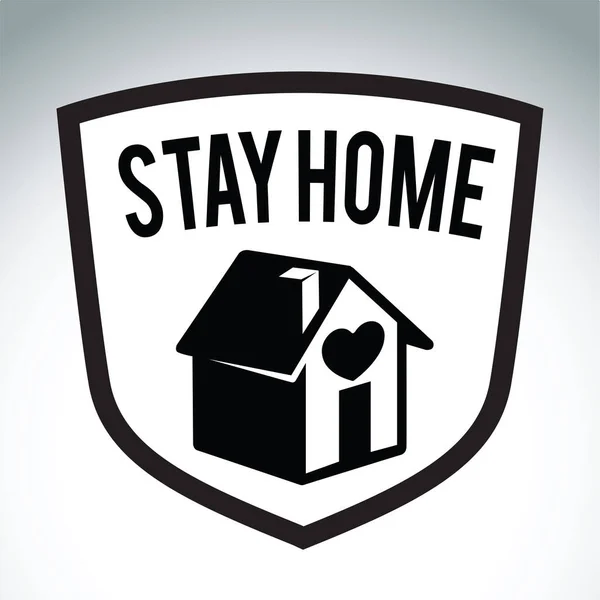 Stay Home Social Distancing Concetto Segno Icona Logo Stop Covid — Vettoriale Stock