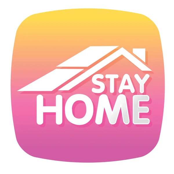 Stay Home Social Distancing Concept Sign Icon Logo Stop Covid — Stock Vector
