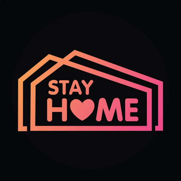 Stay Home Social Distancing Concetto Segno Icona Logo Stop Covid — Vettoriale Stock