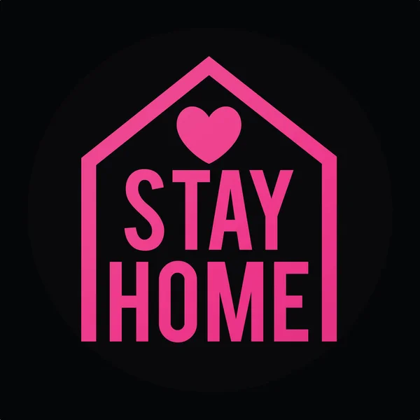 Stay Home Social Distancing Concetto Segno Icona Logo Stop Covid — Vettoriale Stock