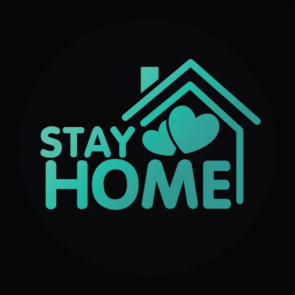 Bleiben Sie Hause Soziale Distanzierung Konzept Zeichen Symbol Logo Stop — Stockvektor