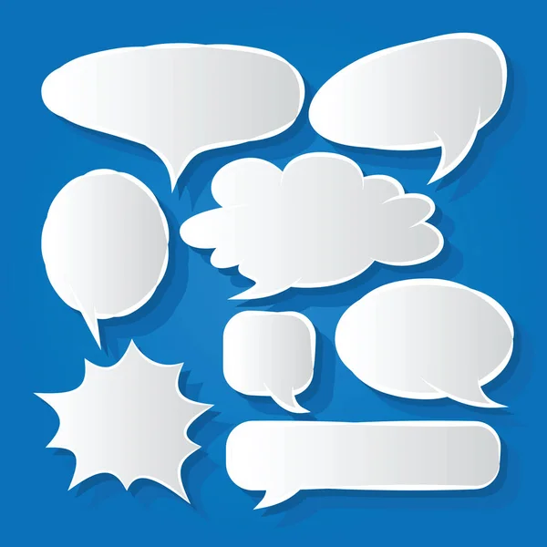 Comic Speech Bubbles Icons Sammlung Farbe Hintergrund Vektor Illustration — Stockvektor