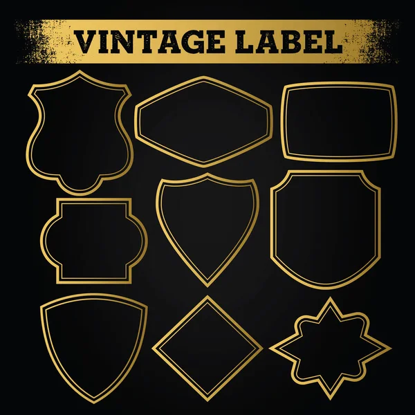 Vintage Shields Frame Set Labels Vetor — Vetor de Stock