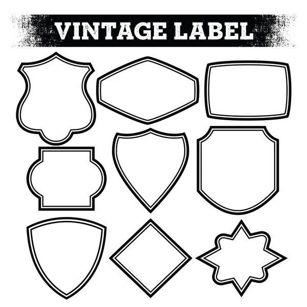 Vintage Shields Rahmen Set Etiketten Vektor — Stockvektor