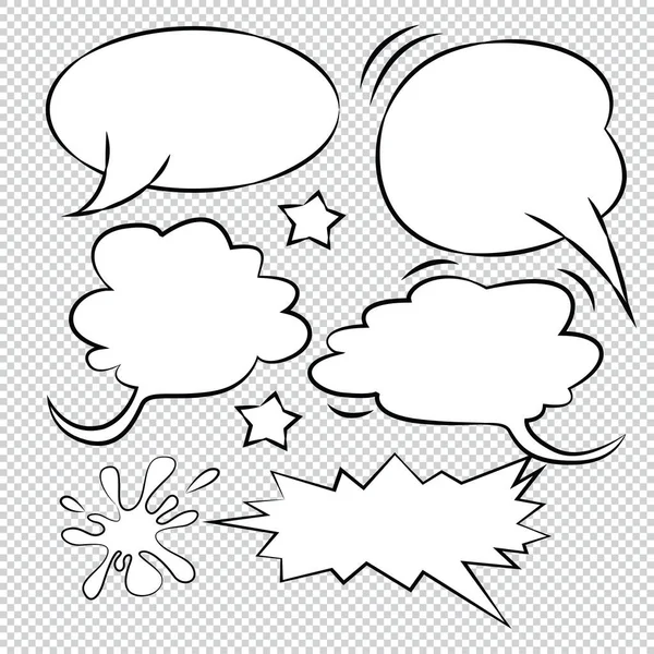 Comic Bubble Speech Balloons Speech Cartoon Vector — Stock Vector