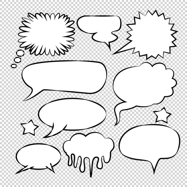 Bubble Comic Discurso Globos Discurso Dibujos Animados Vector — Vector de stock