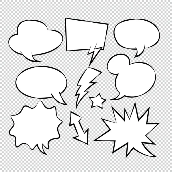 Comic Bubble Speech Luftballons Speech Cartoon Vector — Stockvektor