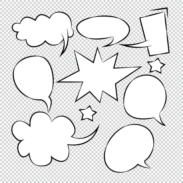 Comic Bubble Speech Luftballons Speech Cartoon Vector — Stockvektor