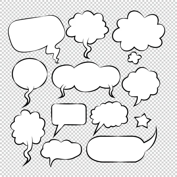 Comic Bubble Speech Balloons Speech Cartoon Vector — Stockový vektor