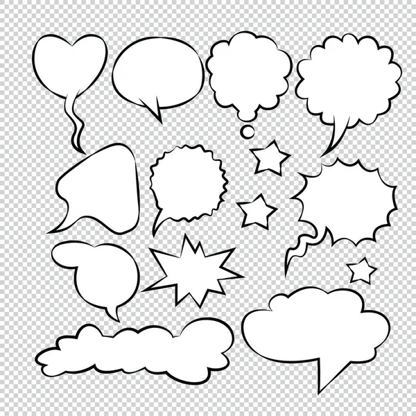 Comic Bubble Speech Balloons Speech Cartoon Vector — Stock Vector