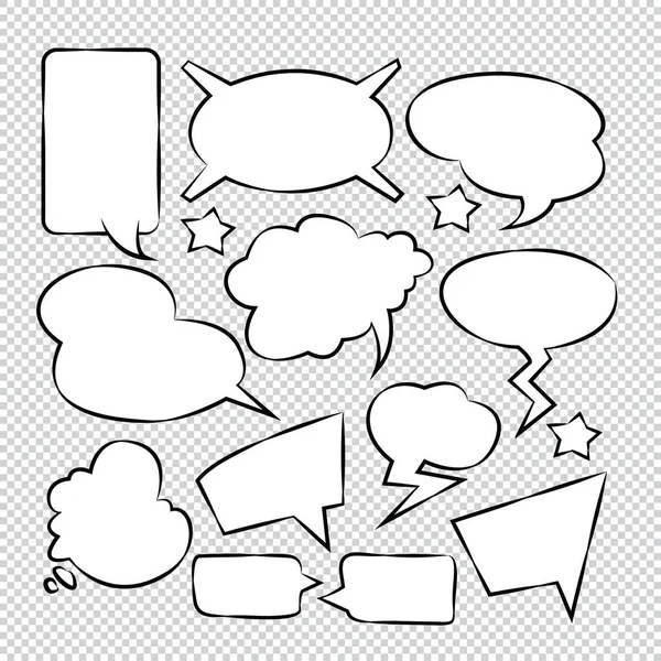 Comic Bubble Speech Luftballons Speech Cartoon Vector — Stockvektor