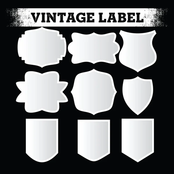 Vintage Shields Frame Set Labels Vetor — Vetor de Stock