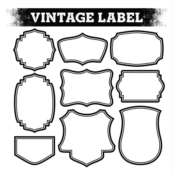 Vintage Shields Frame Set Labels Vetor —  Vetores de Stock