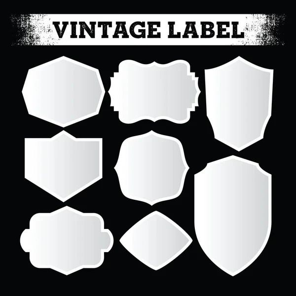 Vintage Shields Set Marcos Etiquetas Vector — Vector de stock