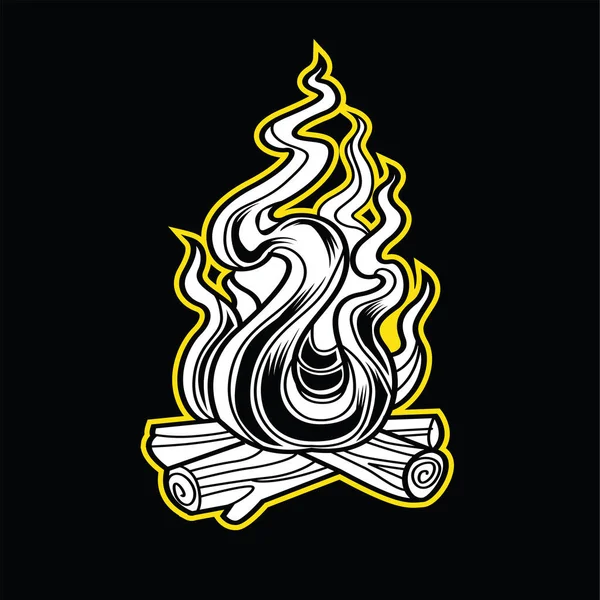 Кемпінг Дрова Старовинні Чорно Білі Пригоди Відкритий Логотип Вектор — стоковий вектор