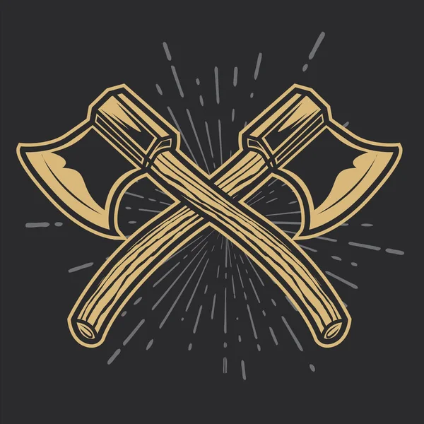 Kempingi Vintage Axe Adventure Outdoor Logo Vector — Wektor stockowy