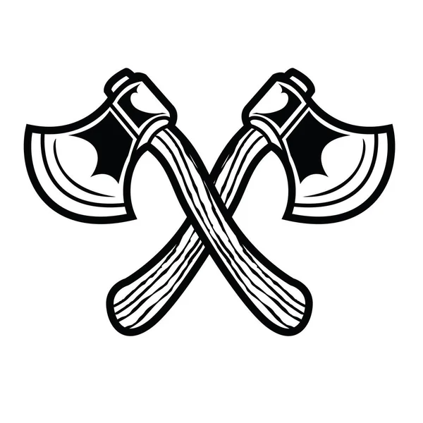 Kamp Vintage Axe Macerası Logo Vektörü — Stok Vektör