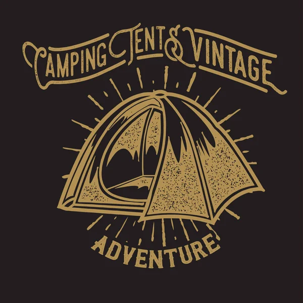 Camping Vintage Tent Aventure Logo Extérieur Vieux Vecteur — Image vectorielle