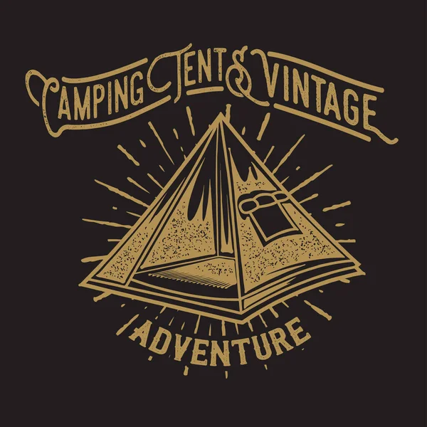 Camping Vintage Tienda Aventura Outdoor Logo Antiguo Vector — Archivo Imágenes Vectoriales