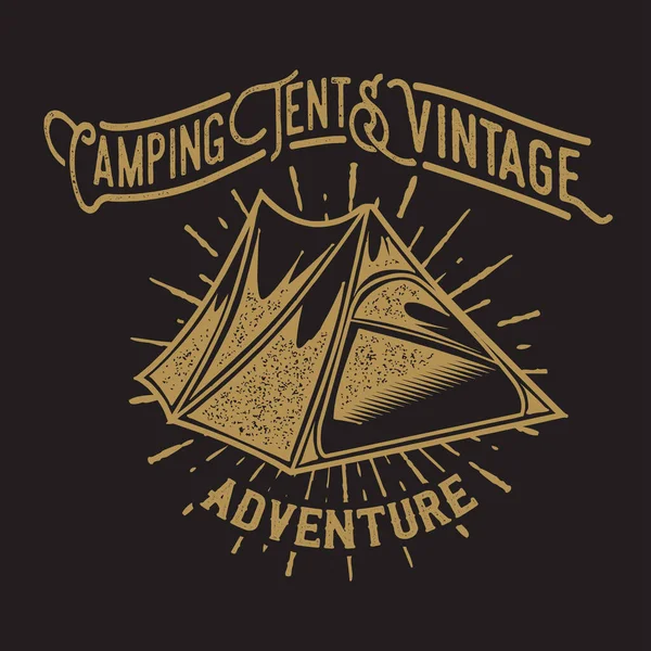 Camping Vintage Tent Adventure Outdoor Logo Old Vector — Stock Vector