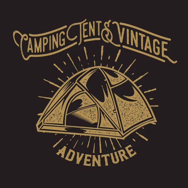 Camping Vintage Tent Aventure Logo Extérieur Vieux Vecteur — Image vectorielle