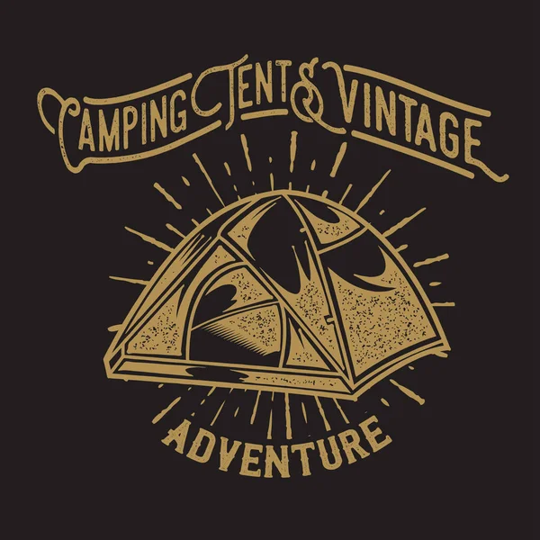 Camping Vintage Tenda Aventura Livre Logotipo Velho Vetor — Vetor de Stock