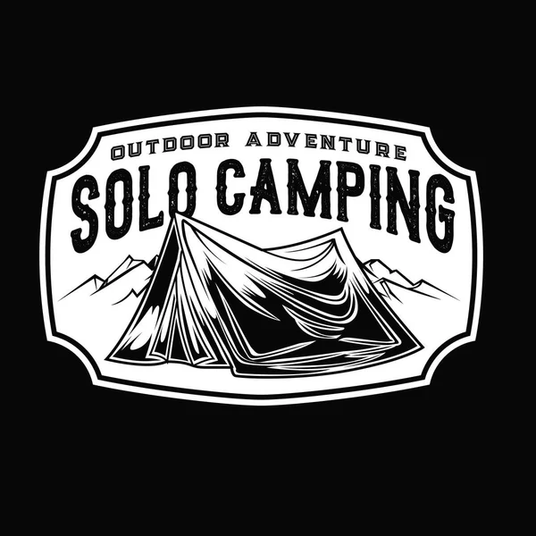 Camping Hiking Logo Design Adventure Life Tent Outdoor Vector — Stock Vector