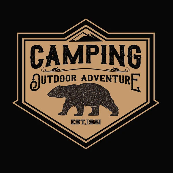 Ontwerp Logo Voor Kamperen Wandelen Avontuurlijk Leven Tent Outdoor Vector — Stockvector