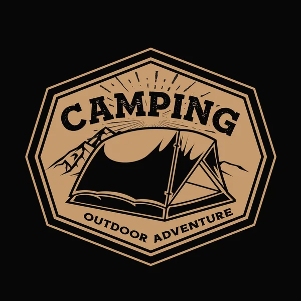 Дизайн Логотипа Приключения Палатка Открытым Небом — стоковый вектор