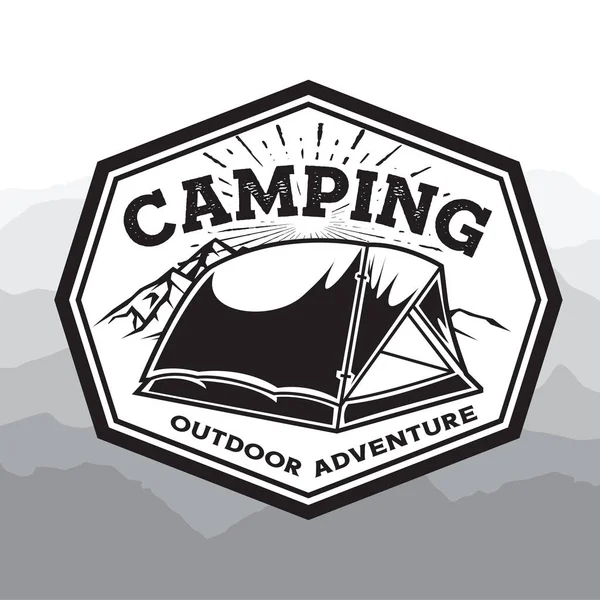 Ontwerp Logo Voor Kamperen Wandelen Avontuurlijk Leven Tent Outdoor Vector — Stockvector