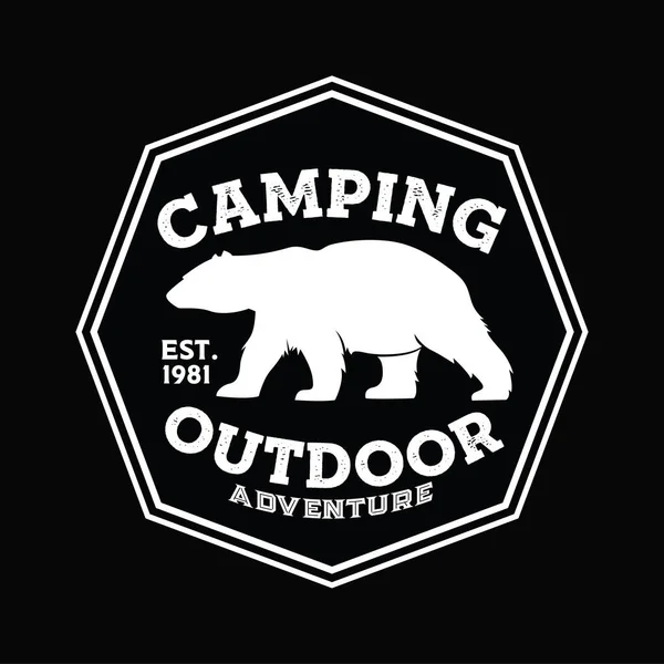 Ontwerp Logo Voor Kamperen Wandelen Avontuurlijk Leven Tent Outdoor Vector — Stockvector