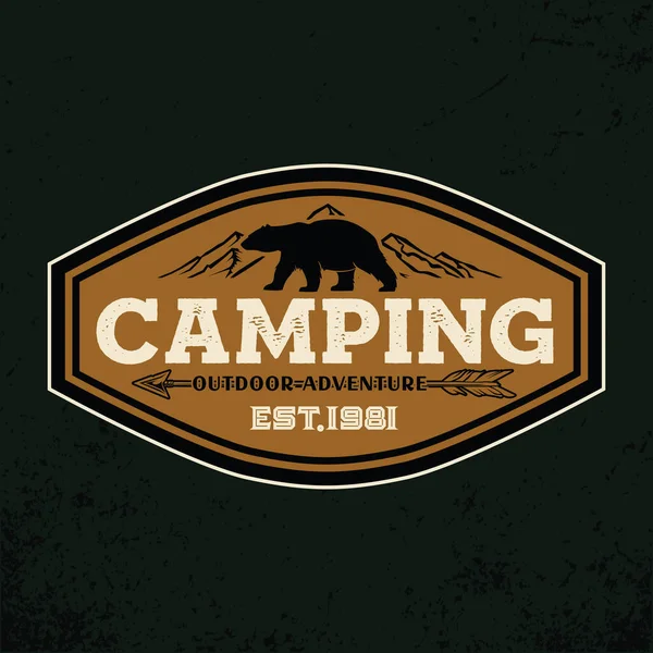 Ontwerp Logo Voor Kamperen Wandelen Avontuurlijk Leven Tent Outdoor Vector — Stockvector