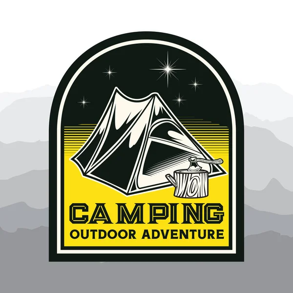 Ontwerp Logo Voor Kamperen Wandelen Avontuurlijk Leven Tent Outdoor Vector — Stockvector
