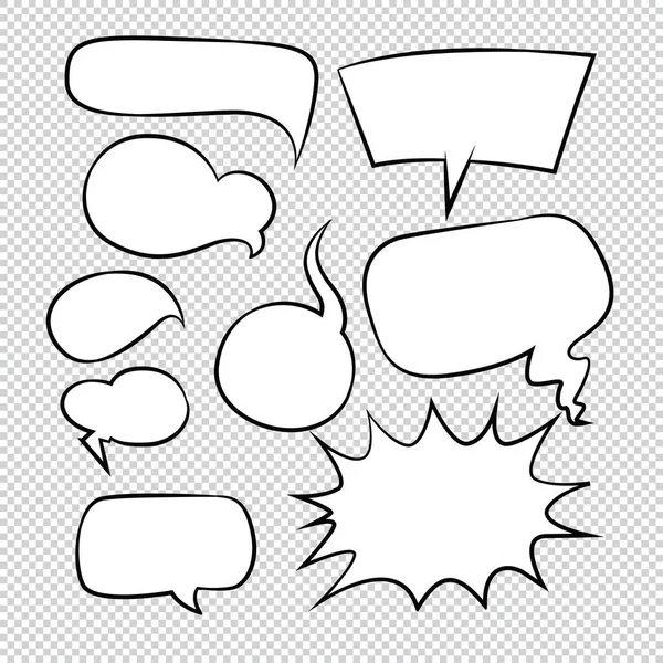 Comic Bubble Speech Ballonnen Speech Cartoon Vector — Stockvector