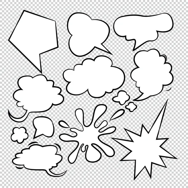 Comic Bubble Speech Luftballons Speech Cartoon Vector — Stockvektor