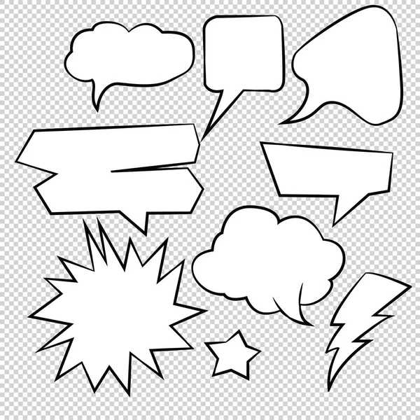 Comic Bubble Speech Luftballons Speech Cartoon Vector — Stockvektor