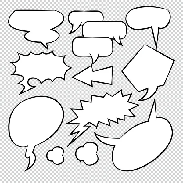 Comic Bubble Speech Ballonnen Speech Cartoon Vector — Stockvector