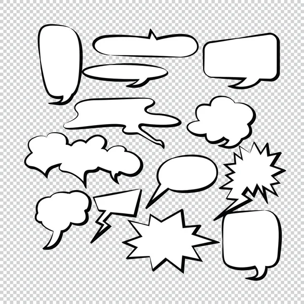 Comic Bubble Speech Ballonnen Speech Cartoon Vector — Stockvector