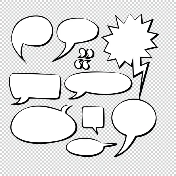 Comic Bubble Speech Balloons Speech Cartoon Vector — Stock Vector