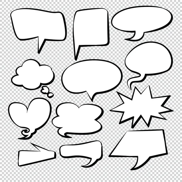 Comic Bubble Speech Luftballons Speech Cartoon Vector — Stockvektor