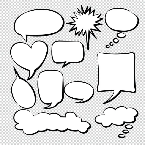 Comic Bubble Speech Luftballons Speech Cartoon Vector — Stockvektor